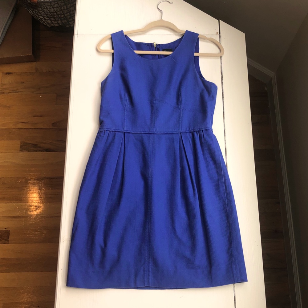 J. crew fit and flare blue/ purple dress size 6
